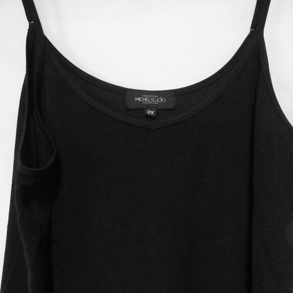 MICHEL STUDIO COLLECTION | 2X | Shimmering Black Spaghetti Strap Evening Cami - Picture 4 of 13